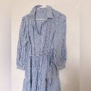Women’s long sleeve collared strip dress